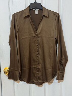 H & M Satin Button-Up Top
